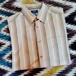 Crazy Horse Tan Stripe Button Down Sz 2X